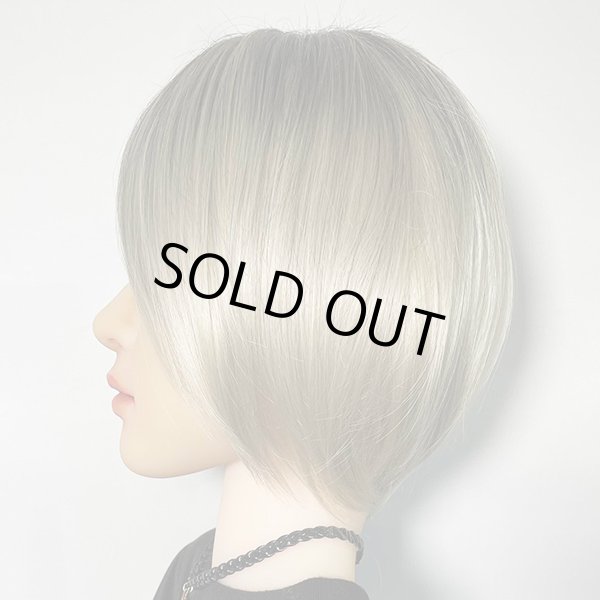 画像2: センターパートナチュラルハッシュカット 【white blonde】 (2)