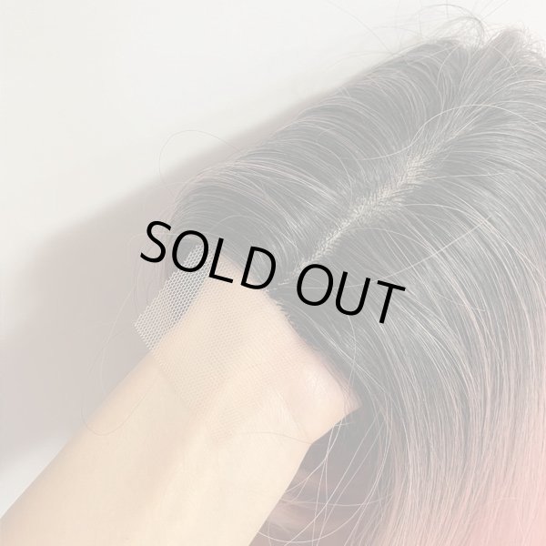 画像5: Ｉ型レースリアルスキンセンターパートミディ【根元黒染め×Ash pink】 (5)