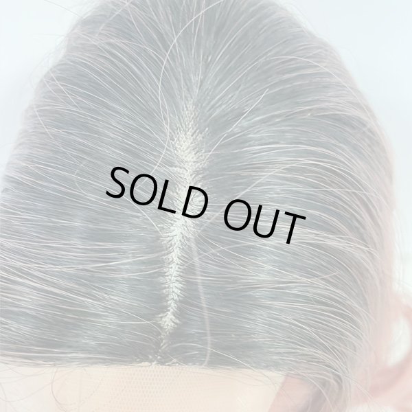 画像4: Ｉ型レースリアルスキンセンターパートミディ【根元黒染め×Ash pink】 (4)