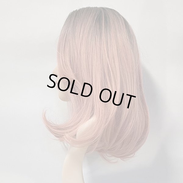 画像2: Ｉ型レースリアルスキンセンターパートミディ【根元黒染め×Ash pink】 (2)